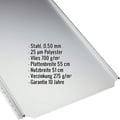 Stehfalzblech PD-510-S | Flach | Anti-Tropf 700 g/m² | Stahl 0,50 mm | 25 µm Polyester | 7035 - Lichtgrau #2