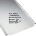 Stehfalzblech PD-510-S | Flach | Stahl 0,50 mm | 25 µm Polyester | 7035 - Lichtgrau #2