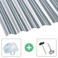 Polycarbonat Wellplatte | 76/18 | Sparpaket | 1,30 mm | Klar | Breite 4,96 m | Länge 7,00 m #1