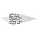 Trapezblech 20/1100 | Dach | Stahl 0,50 mm | 25 µm Polyester | 7035 - Lichtgrau #2