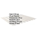 Trapezblech 20/1100 | Dach | Stahl 0,50 mm | 25 µm Polyester | 9002 - Grauweiß #2