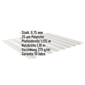 Trapezblech 20/1100 | Dach | Stahl 0,75 mm | 25 µm Polyester | 9006 - Weißaluminium #2