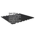 Trapezblech 20/1100 | Dach | Stahl 0,50 mm | 35 µm Mattpolyester | 33 - Schwarz #2