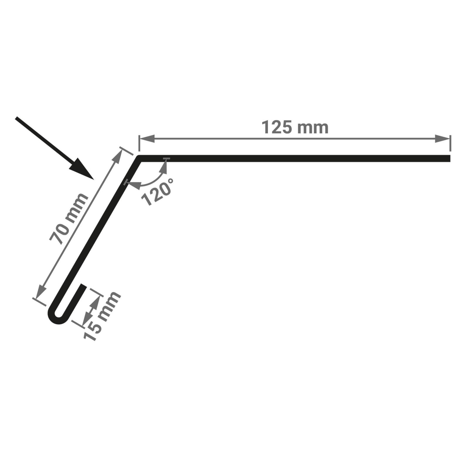 Traufenblech | 12,5 cm x 7 cm x 2,00 m | Stahl 0,50 mm | 50 µm PURMAT® | 750 - Ziegelrot #4