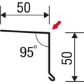 Traufenblech | 5 x 5 cm | 95° | Stahl 0,50 mm | 35 µm Mattpolyester | 75 - Ziegelrot #5