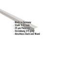 Wandanschluss | 16 x 11,5 cm | 95° | Stahl 0,63 mm | 25 µm Polyester | 9006 - Weißaluminium #2