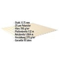 Wellblech 18/1064 | Dach | Anti-Tropf 700 g/m² | Stahl 0,75 mm | 25 µm Polyester | 1015 - Hellelfenbein #2