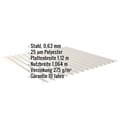Wellblech 18/1064 | Wand | Stahl 0,63 mm | 25 µm Polyester | 9002 - Grauweiß #2