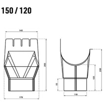 Rinnenablauf Stahl | Ø 150/120 mm | 7024 - Graphitgrau Rinnenablauf | Stahl | Ø 150/120 mm | 7024 - Graphitgrau #2