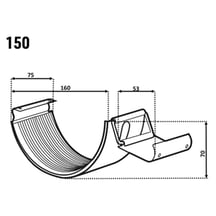 Rinnenverbinder mit Gummidichtung Stahl | Ø 190 mm | 7024 - Graphitgrau Rinnenverbinder mit Gummidichtung | Stahl | Ø 190 mm | 7024 - Graphitgrau #2