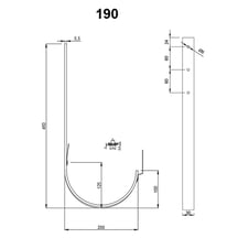 Universal Rinnenhalter | Feder / Feder | Stahl | Ø 190 mm | Verzinkt | Länge = 210 mm #2