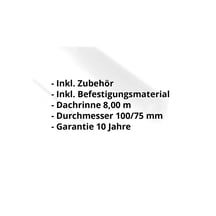 Kunststoff Dachrinnen Sparpaket 8 m | Ø 100/75 mm | Farbe Weiß #2