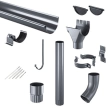 Stahl Dachrinnen Sparpaket 7 m | Ø 125/90 mm | 7024 - Graphitgrau #1