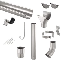 Stahl Dachrinnen Sparpaket 7 m | Ø 125/90 mm | 9007 - Graualuminium #1