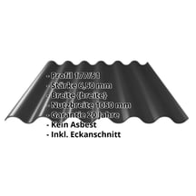 Faserzement Wellplatte Europa Profil 6 | Anthrazitschwarz | 2500 mm #2