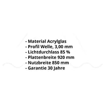 Acrylglas Wellplatte | 177/51 Profil 5 | 3,00 mm | Klar | 1250 mm #2