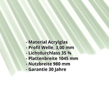 Acrylglas Wellplatte | 76/18 | 3,00 mm | Opal Weiß | Temperaturreduzierend | 3000 mm #2