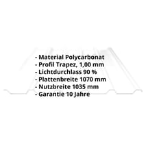 Polycarbonat Spundwandplatte | 207/35 | 1,00 mm | Klar | 2-Seiten UV-Schutz | 2000 mm #2