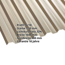 Polycarbonat Spundwandplatte | 76/18 | 1,30 mm | Bronze | 2000 mm #2