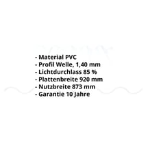 PVC Wellplatte | 177/51 | Profil 5 | 1,40 mm | Klarbläulich | 2500 mm #2