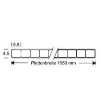 Polycarbonat Doppelstegplatte | 4,50 mm | Breite 1050 mm | Klar | 500 mm #4