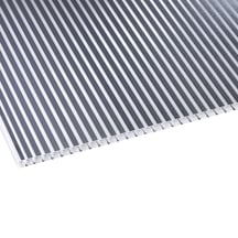 Polycarbonat Stegplatte | 16 mm | Breite 980 mm | Klar / Anthrazit gestreift | Beidseitiger UV-Schutz | 7000 mm #1