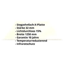 Polycarbonat Stegplatte | 32 mm | Breite 1250 mm | Gold-Opal | Ideal für Wintergarten | 2500 mm #2