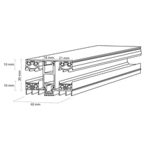 Mendiger | Mittelprofil | 10 mm | Thermo/Thermo | Aluminium | Blank | 2000 mm #3