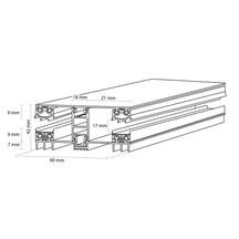 Mendiger | Mittelprofil | 16 mm | Thermo/Thermo | Aluminium | Blank | 2000 mm #3