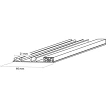 Mendiger | Rand-Unterprofil | Aluminium | Blank | 6000 mm #2