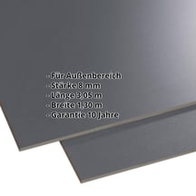 HPL Schichtstoffplatte | Außen | 8 mm | Schwarzgrau (Schieferoptik) | 3,05 x 1,30 m #2