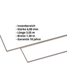 HPL Schichtstoffplatte | Innen | 6 mm | Reinweiß | 3,05 x 1,30 m #2