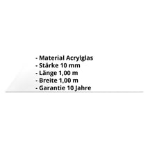 Acrylglas Massivplatte | 10 mm | Glasklar | 1,00 x 1,00 m #2