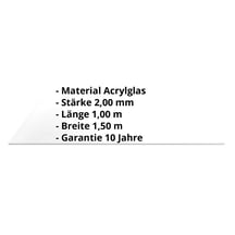 Acrylglas Massivplatte | 2 mm | Glasklar | 1,50 x 1,00 m #2