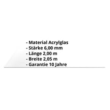 Acrylglas Massivplatte | 6 mm | Opal Weiß | 2,05 x 2,00 m #2