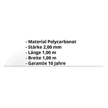 Polycarbonat Massivplatte | 2 mm | Glasklar | 1,00 x 1,00 m #2