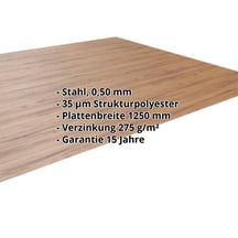Flachblech | Stahl 0,50 mm | 35 µm Strukturpolyester | Holzoptik - Eiche #2