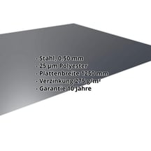 Flachblech | Stahl 0,50 mm | 25 µm Polyester | 7016 - Anthrazitgrau #2