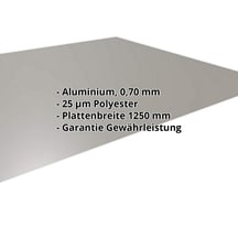 Flachblech | Aluminium 0,70 mm | 25 µm Polyester | 9007 - Graualuminium #2