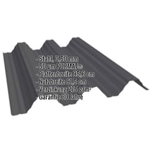 Hochprofil T92P | Dach | Stahl 0,50 mm | 50 µm PURMAT® | 033 - Schwarz #2