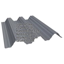 Hochprofil T92P | Dach | Stahl 0,75 mm | 25 µm Polyester | 7016 - Anthrazitgrau #2