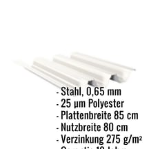 Hochprofil TP104 | Dach | Stahl 0,65 mm | 25 µm Polyester | 9002 - Grauweiß #2