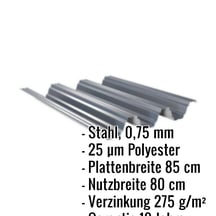 Hochprofil TP104 | Dach | Stahl 0,75 mm | 25 µm Polyester | 7016 - Anthrazitgrau #2