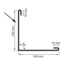 Außenecke | 100 x 100 x 2000 mm | Stahl 0,75 mm | 25 µm Polyester | 028 - Kirschrot #3