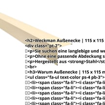 Außenecke | 115 x 115 mm | Stahl 0,63 mm | 25 µm Polyester | 1015 - Hellelfenbein #2