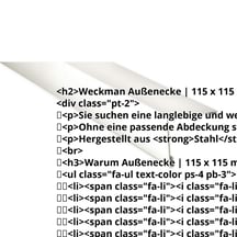 Außenecke | 115 x 115 mm | Stahl 0,63 mm | 25 µm Polyester | 9010 - Reinweiß #2