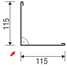 Außenecke | 115 x 115 mm | Stahl 0,63 mm | 25 µm Polyester | 9002 - Grauweiß #5