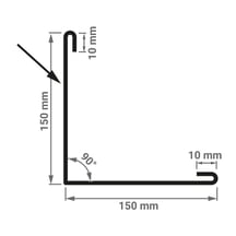 Außenecke | 150 x 150 x 2000 mm | Stahl 0,75 mm | 25 µm Polyester | 9010 - Reinweiß #2
