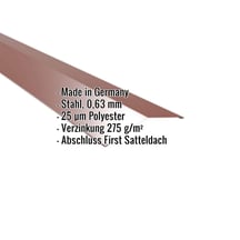 Firstblech flach | 14,5 x 14,5 cm | 150° | Stahl 0,63 mm | 25 µm Polyester | 8012 - Rotbraun #2
