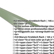 Firstblech flach | 145 x 145 mm | 150° | Stahl 0,50 mm | 25 µm Polyester | 6011 - Resedagrün #2